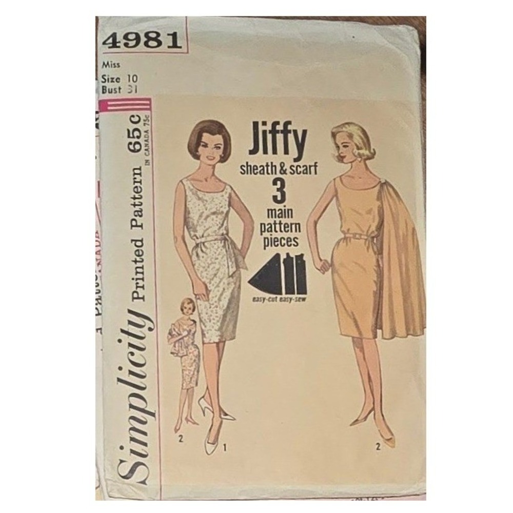 Vintage 1960s Sewing Patterns Lot McCalls 6653 Mod‎ Dress Pants